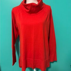 Cyrus Vibrant Red Cowl Neck Tunic Sweater